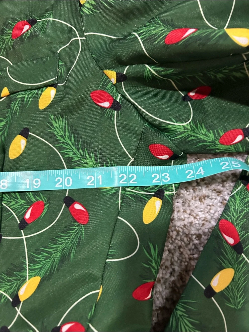Men’s Holiday Green Blazer with Multicolor Light Bulb Print